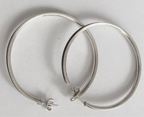 Genuine 925 Sterling Silver Hoop Earrings